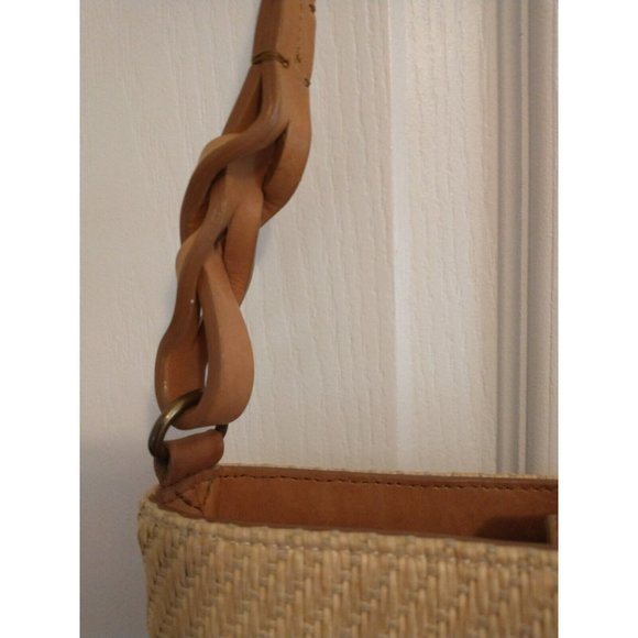 SOLD_ SOLD_SOLD!!! Fossil Natural fiber Woven Bucket Shoulder Bag - Picture 4 of 12